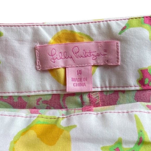 LILLY PULITZER Skort Pink/Yellow Floral Print - Size 14 - Picture 10 of 15